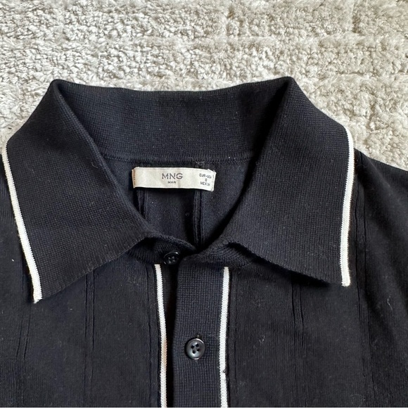 Mango Ribbed Knit Polo Shirt - Picture 7 of 7